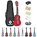 NOT HOME Soprano Ukulele Beginner Pack, 21 Inch Basswood kids Ukuleles Starter Kit with Gig Bag Digital Tuner Spare Strings and Picks. (red)