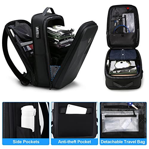 Fenruien 17 Inch Laptop Backpack For Men,Waterproof Anti Theft Computer Backpack With Usb C Charging Port,Hardshell Gaming Laptop Bag,Black #TOP3