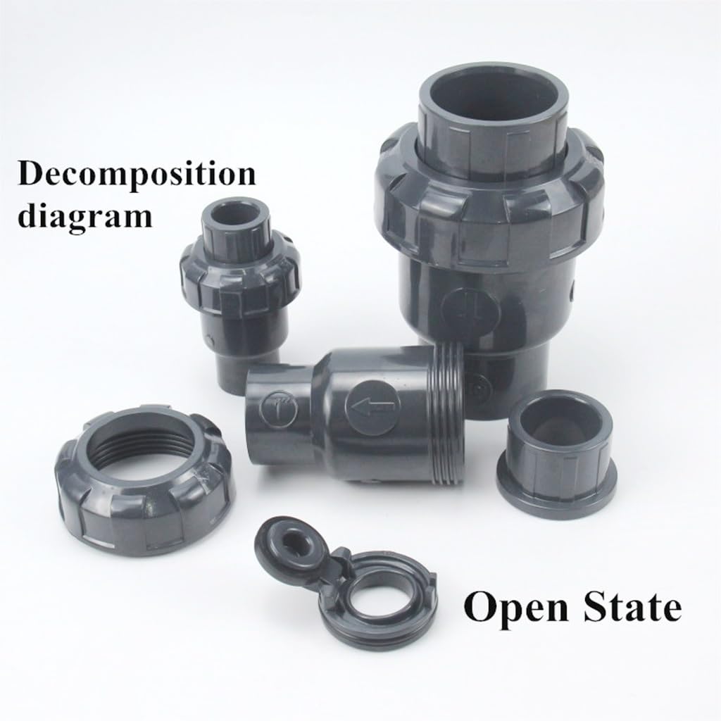 PVC Check Valve, PVC Flap Check Valves UPVC Connect Inner 20-63mm Garden Irrigation Vertical Horizontal(Inner 50mm)