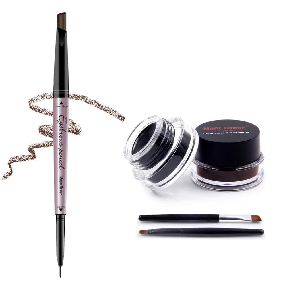 Music Flower Dual Ended Eyebrow Pencil Dark Brown