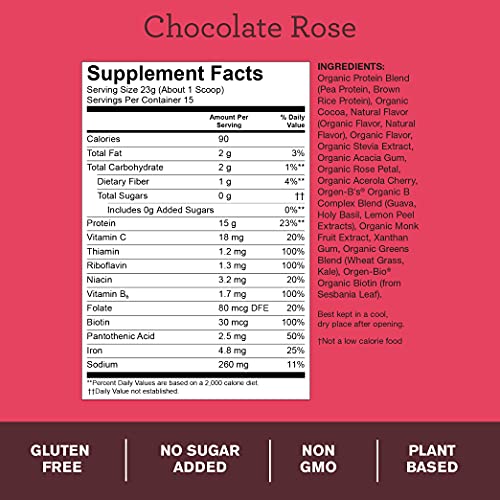 Amazing Grass Glow Vegan Collagen Support With Biotin And Plant Based Protein Powder, Chocolate Rose, 15 Servings #TOP4