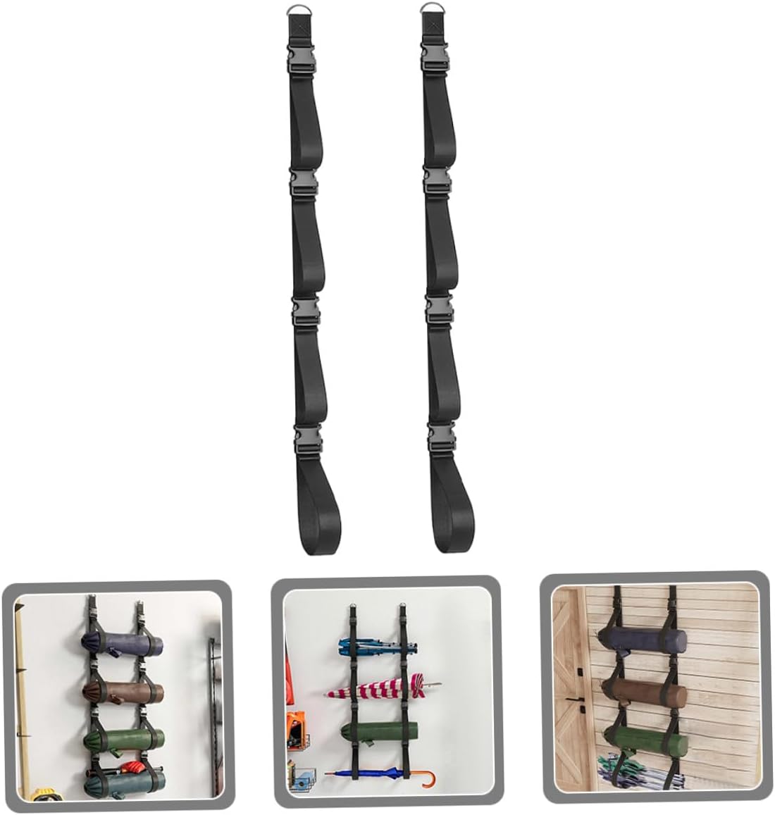 2pcs Adjustable Wall Storage Straps for Garage, Wall-mounted Multi-use Hanging Storage Rack, Convenient Heavy-duty Organizer for Garage and Workshop