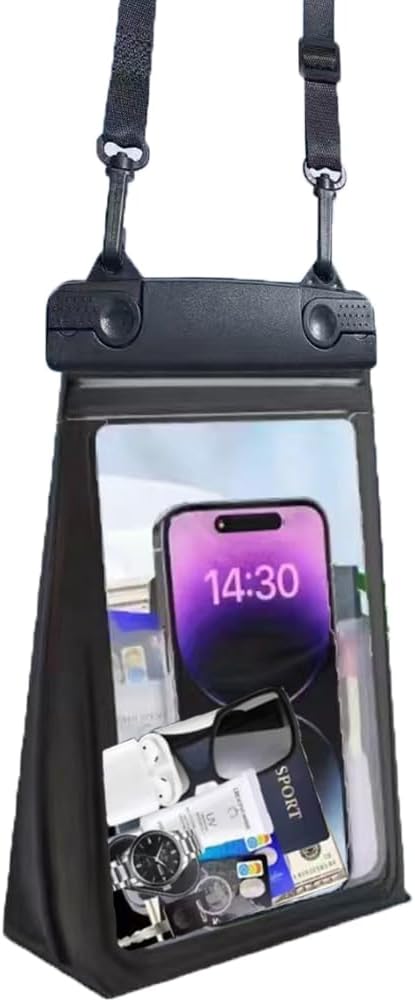 IPX8 Waterproof Phone Case, Waterproof Phone Pouch, Large Capacity Floating Phone Dry Bag for Floating Diving Beach Hiking Camping Sports Outdoor (Clear Black) IPX8 Waterproof Phone Case, Waterproof Phone Pouch, Large Capacity Floating Phone Dry Bag for Floating Diving Beach Hiking Camping Sports Outdoor (Clear Black)