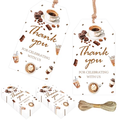 Étiquettes de remerciement café pour personnaliser vos emballages et présents d'invités