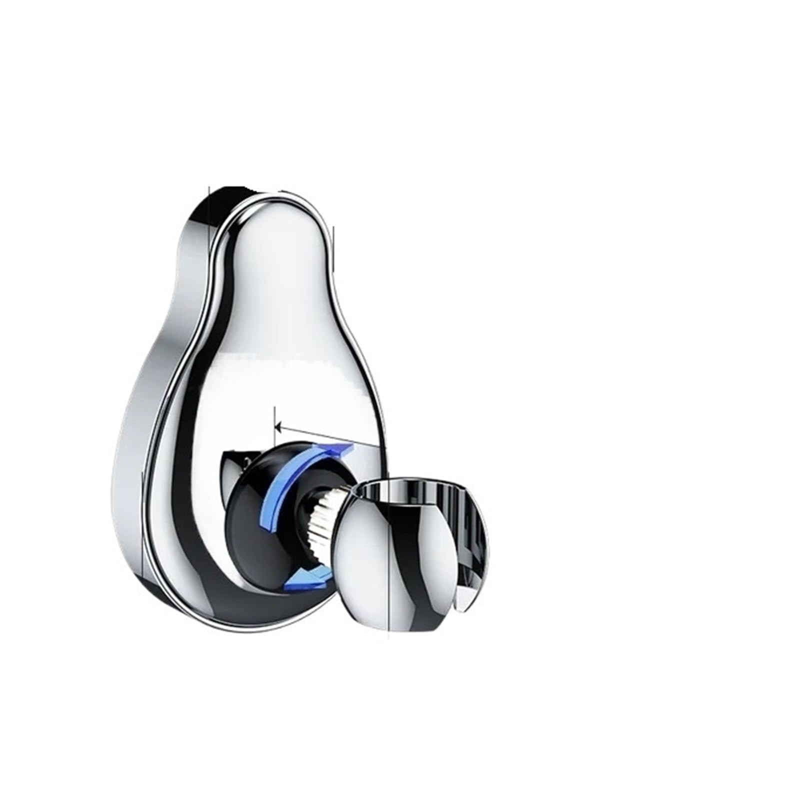 1pcs Relocatable Suction Cup Shower Head Holder(Silver-b)