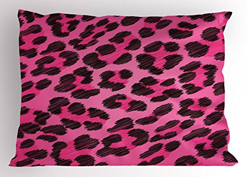 Ambesonne Teen Room Pillow Sham, Vibrant Leopard Skin Pattern Fashion Modern Wild and Colors Display Print, Decorative Standard King Size Printed Pillowcase, 36