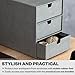 Bigso Box of Sweden Ingrid 3-Drawer Canvas Fiberboard Desk Organizer for Office Supplies and Accessories - Stackable Makeup Drawer Organizer - 6.3in x 9.9in x 8.1in - Grey