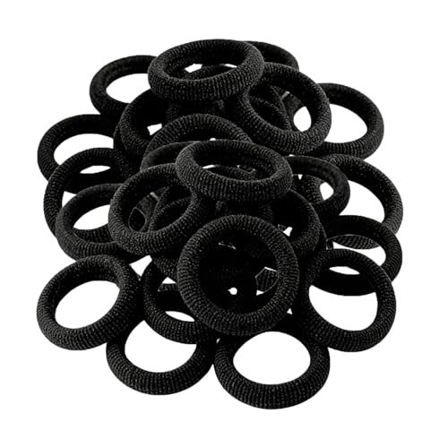 200 Pezzi Elastici Capelli, Elastici Capelli Bambina, Mini Elastici per Capelli Nero Senza Metallo