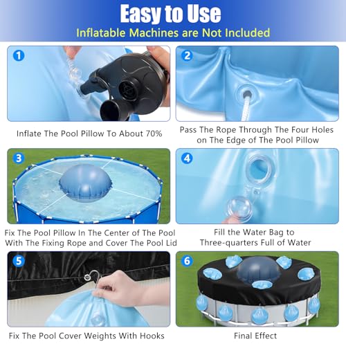 Almohadas para piscina 5Ft con 16 pesos para cubierta miniatura 4