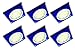 Produktbild Trango 6er Set LED Einbaustrahler Einbauleuchten Strahler aus handgeschliffenem blauem Glas & Alu röstfrei inkl. 6x 3000K warm-weiß DIMMBARE LED Leuchtmittel direkt 230V TG6736B-06/6D