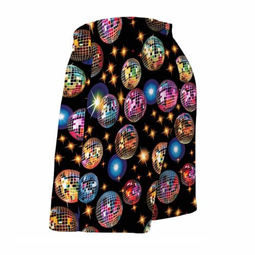 Colorful Disco Balls Stars Men's Swim Trunks 80s 90s Summer Beach Shorts Pants2