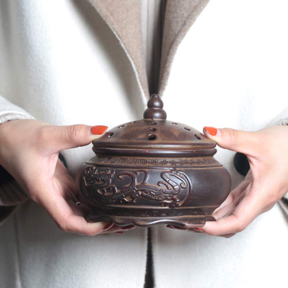 Porte-encens en céramique (Bâton/Cône/Bobine d'encens) Capteur de Cendres en céramique Plateau Bol Diffuseur de Parfum, Convient à Accueil Bureau Espace de méditation Beauté Le Yoga, Etc