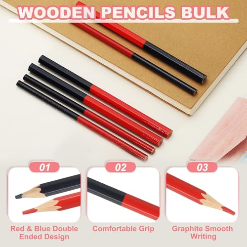 Lápices de color rojo y azul PATIKIL, pack de 4 miniatura 3