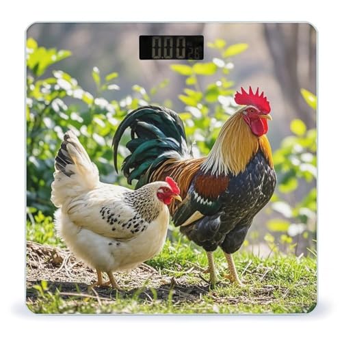 Báscula Digital de Vidrio Templado Rooster and Hen miniatura 1