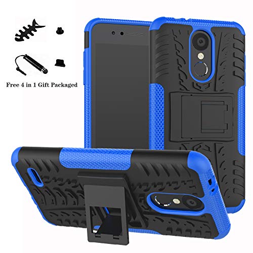 LiuShan LG K8 / K9 2018 Hülle, Dual Layer Hybrid Handyhülle Drop Resistance Handys Schutz Hülle mit Ständer für LG K8 2018 / K9 2018 Smartphone (mit 4in1 Geschenk verpackt),Blau