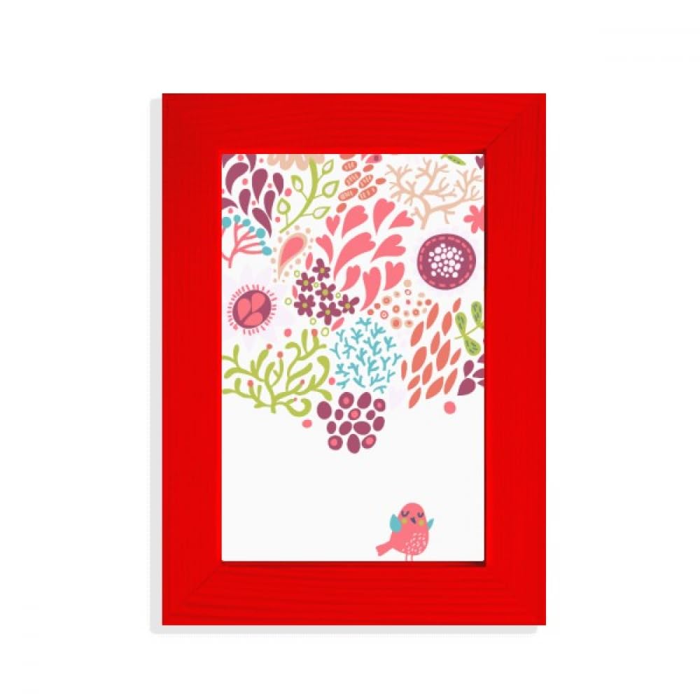 Cadre photo rouge pour dessin de fleurs pour décorer votre salon