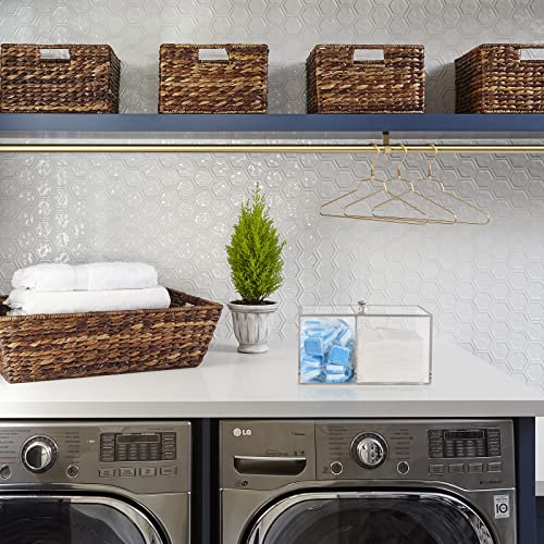 Simetufy Dryer Sheet Holder For Laundry Room, Clear Acrylic Dryer Sheet Dispenser Container Box With Lid, Large Capacity Fabric Softener Dryer Sheets Laundry Containers #TOP7