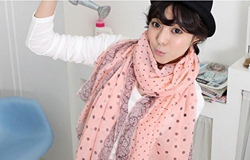 Dealzip Inc Women Ladies Girls Polkadot Dots Fashion Kangol Scarf Hat Biker Throw Venum Shawl Crown Orange Warm Autumn
