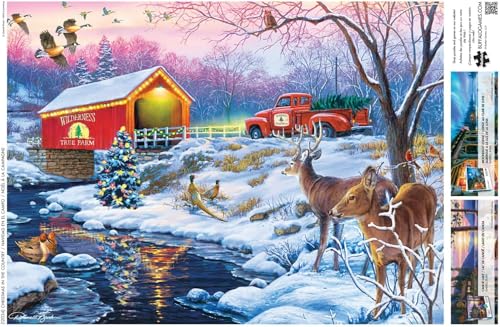 Rompecabezas Buffalo Games - Navidad en el Campo - 1000 piezas para adultos | Arte de Darrell Bush, Hecho en EE.UU., Cartón reciclado, Tamaño final 26,75 x 19,75 pulgadas, Incluye póster, Ideal para regalar y enmarcar miniatura 5