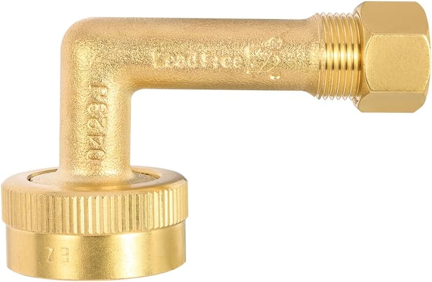 EFIELD Dishwasher Swivel Elbow Brass Fitting, 3/8" OD Compression x 3/4" Female FHT Hose Connections (1),(DW018)