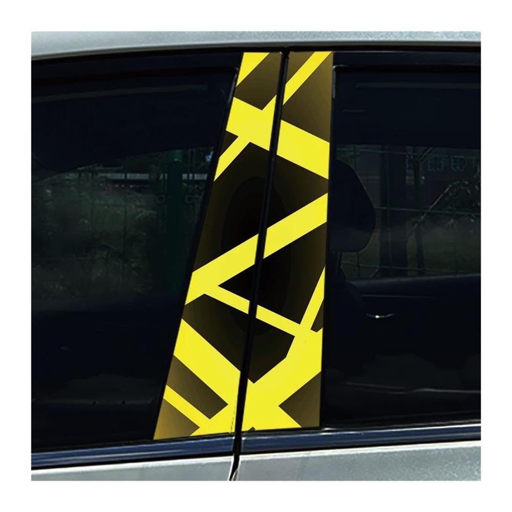 Body Parts 2pcs Auto Door Pillar Decals Red Black Honeycomb 3D Waterproof Car Center Column Stickers(H)