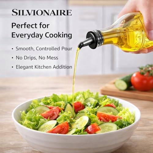Image of 900ML Oil Dispenser Bottle | Heavy Premium Plastic Oil Pourer with Mandala Design | BPA-Free, Leakproof Cooking Oil Container with Easy Flow Spout for Kitchen (Transparent)