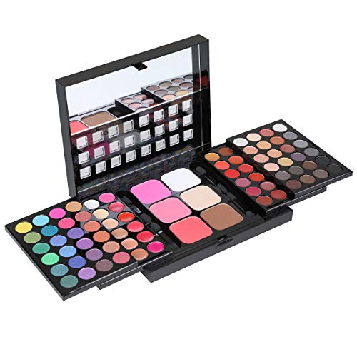 78 Colors Cosmetic Make up Palette Set Kit Combination with Eyeshadows Lip Gloss Blusher Concealer Highlight powder,All-in-One Makeup Kit with Mirror