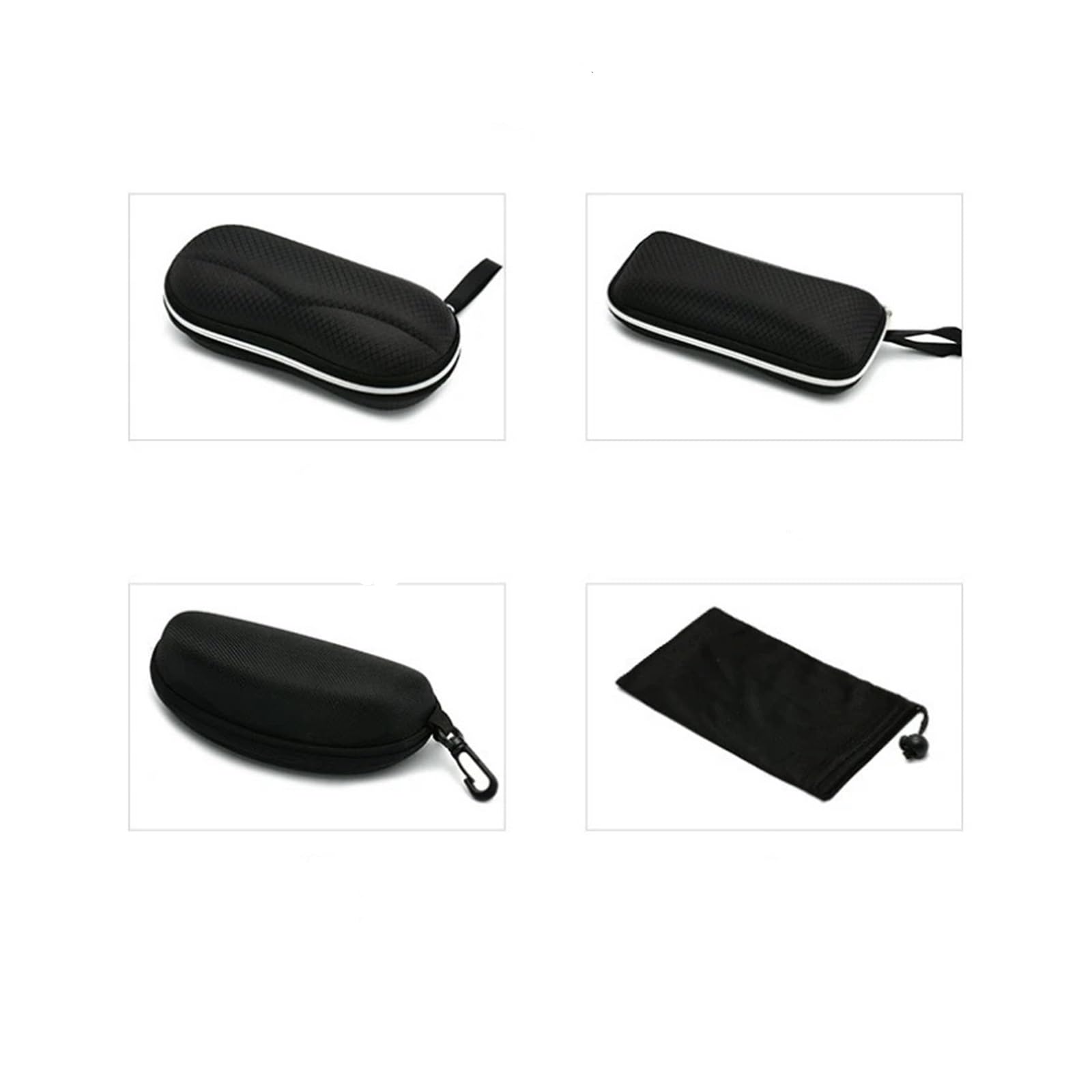 funda gafas Estuche Protector For Gafas De Sol For Hombre Y Mujer Bolsa Viaje Rígida Negra Portátil Con Cremallera