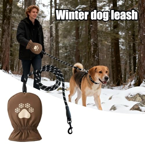 Winter Dog Lead | 20,66 cm Handwärmer, wärmeisolierend, wasserdicht, winddicht, Samt, Stoff, TPU, Sicherheitsleine für Hunde | Winter Outdoor Cold Weather Puppy Pet Owners