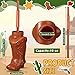 Hoolerry 12 Pcs 10 oz Plastic Cowboy Boot Cups with Straws and Lids Plastic Cowboy Cups for Western Themed Party Supplies and Rodeo Party Decorations (Brown)