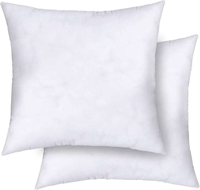 Adam Home Cushion Inserts 20x20 inches  50 x 50 cushion inner Pack of 2 Hollowfibre Filled Extra Bounce Back Filled Anti Dust Mite and down Proof Cover  Non-Allergenic Cushions