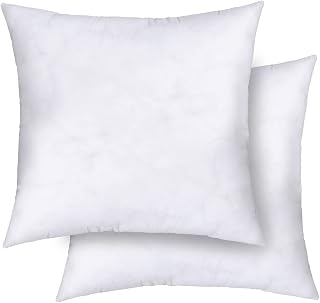 Adam Home 18x18 Cushion Insert (Pack of 2) - Hollowfibre Filled, Extra Bounce Back, Anti Dust Mite, Down Proof Cover - Non-Allergenic Cushion Inners 45cm x 45cm