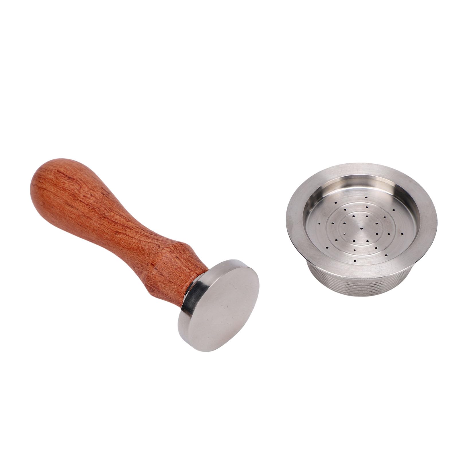 Generic Cápsula de Filtro de café Reutilizable de Acero Inoxidable con Cuchara y Compactador, Cápsulas Recargables Ecológicas para Máquinas Mio