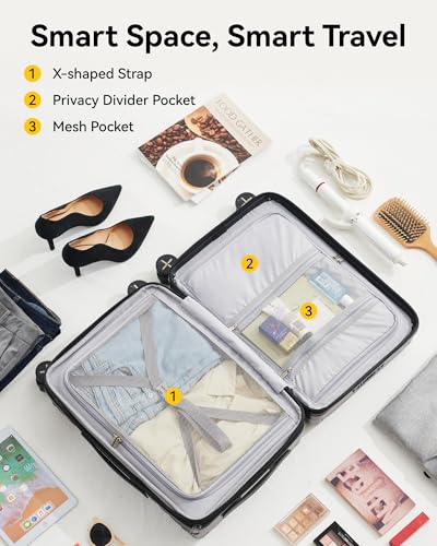 Luggex KV-GY20 Luggage With Spinner Wheels - Polycarbonate Expandable Hard Shell Suitcase thumb #5