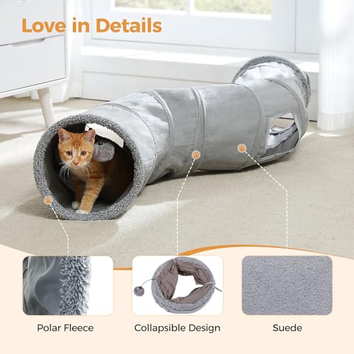 Image of PAWZ Road Cat Tunnel Collapsible S Shape Cat Tunnels for Indoor Cats Cat Play Tube 51 Inches Long 10.5 Inches in Diameter