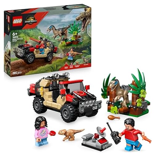 LEGO Jurassic World Huida en Todoterreno y Raptor al Acecho - 2 Figuras de Dinosaurios, Coche de Juguete y 2 Minifiguras - Regalo para Niños de 6+ Años y Fans de la Película 76972 | Ya disponible en tu tienda friki favorita! En mundofriki.es!