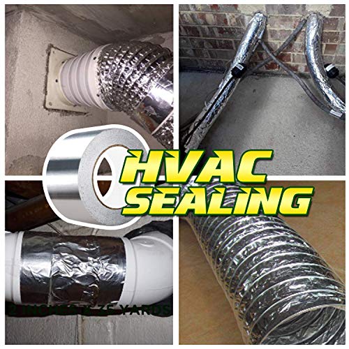 New: Professional Grade Aluminum Foil Tape — 3 Pack — 2 inch x 105 feet — 3.6 Mil Extra Thick HVAC Tape for Sealing and Patching Hot and Cold Air Ducts, Insulation, and Metal Repair