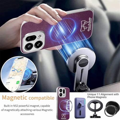 Image of for Oppo Find X9 5G Magnetic Case Butterfly Bow Pattern PU Leather + TPU + PC Shockproof Phone Cover - Purple