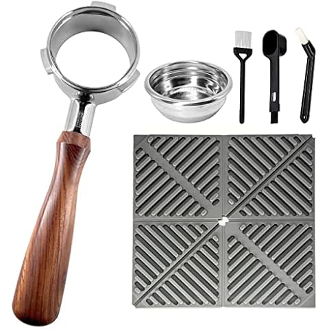 NEOUZA 58mm Bottomless Three Ears Portafilter for Espresso Coffee Machine Compatible with Calphalon Temp IQ Barsetto Breville Sage Barista Max Stainless Steel (Gift Set) Cover