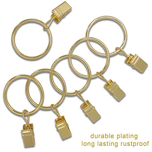 image for LLPJS 40 PCS Curtain Rings with Clips, Curtains Hooks Drapery Clip wit