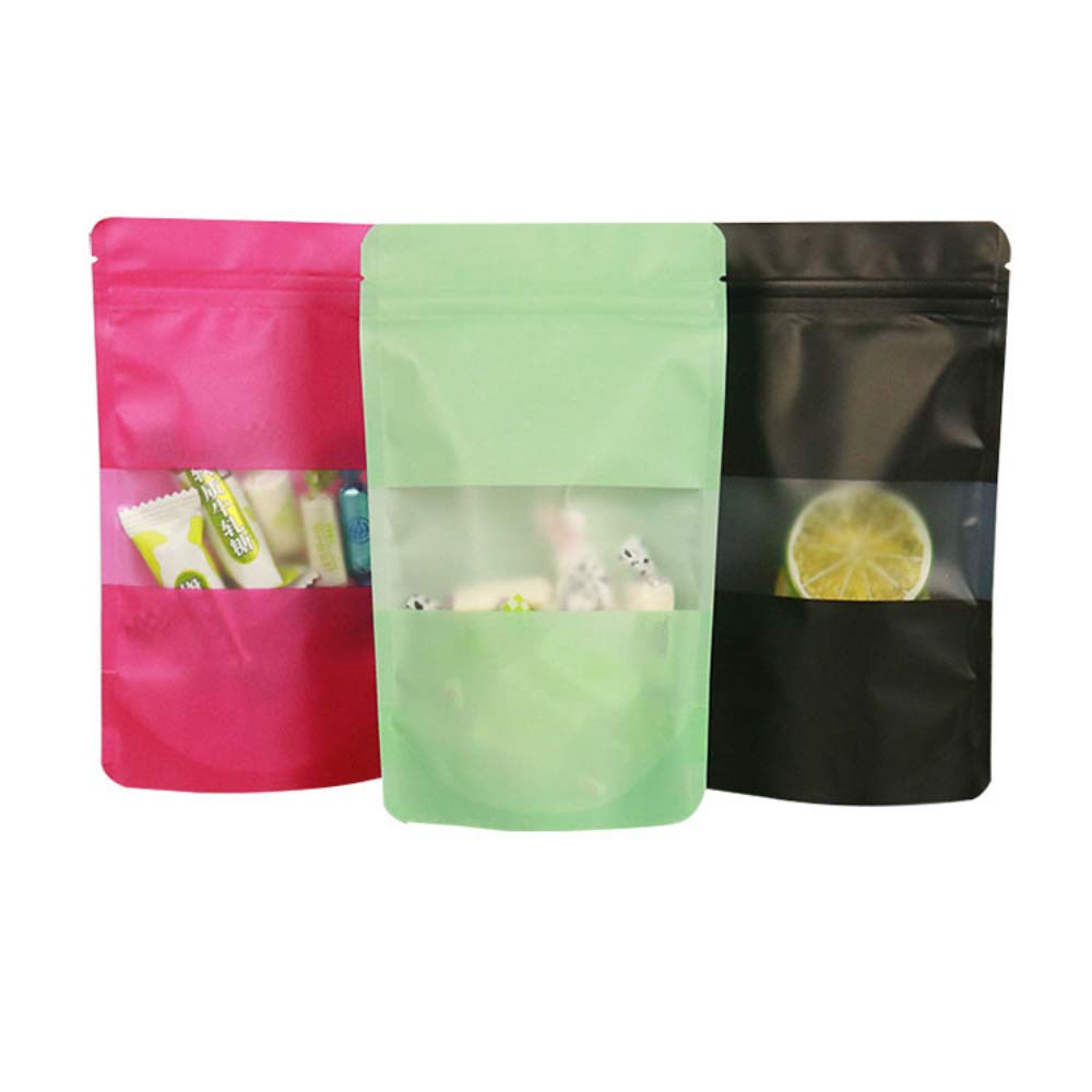 Sacchetti con chiusura a zip opaca da 100 pezzi Buste stand up(Red,7.1x10.2 Inch)