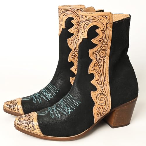 American Darling Hand Curved Boot stitched Genuine Western Suede Leather Long | Bag Handbag2