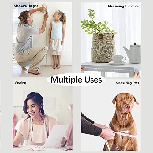 6 Pack Tape Measure Body Measuring Tape For Fabric Sewing Tailor Cloth Knitting Craft Vinyl Home Weight Loss, Soft Retractable Double Scales Rulers For Body Measurements，60 Inch, 150Cm #TOP6