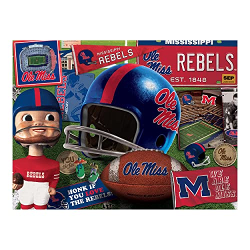 Image of YouTheFan NCAA Mississippi Ole Miss Rebels Retro Series Puzzle - 500 Pieces, Team Colors, Large