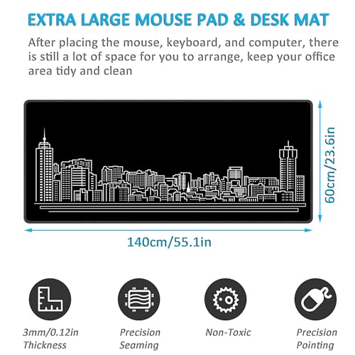 Speed gaming mousepad pour PC de 140cm protégeant votre grand bureau - 2