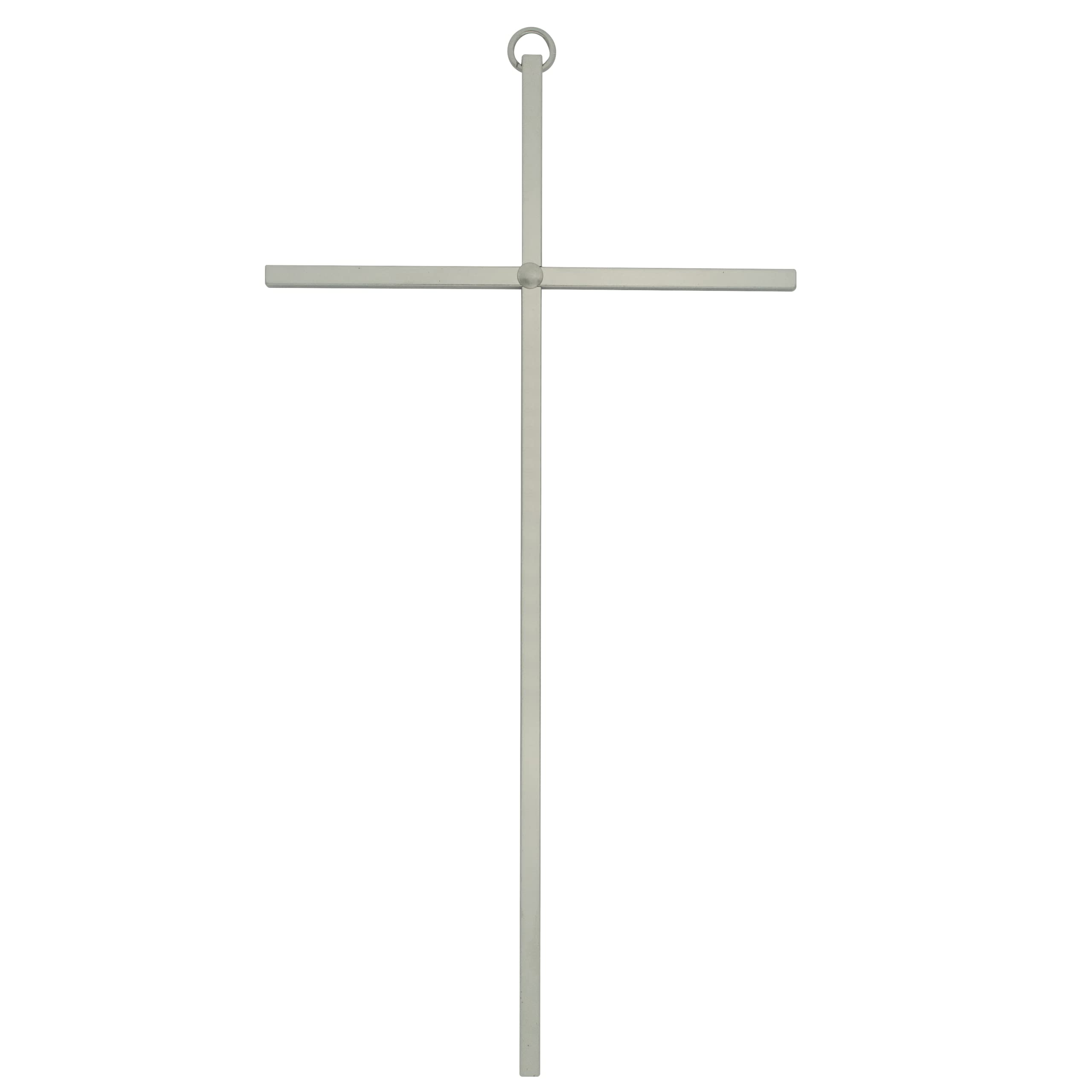 Cruz de pared | Elegante diseño minimalista | Acabado de espejo metálico en tono dorado o plateado | Decoración cristiana para el hogar | Gran regalo para bautizo, primera comunión, y confirmación