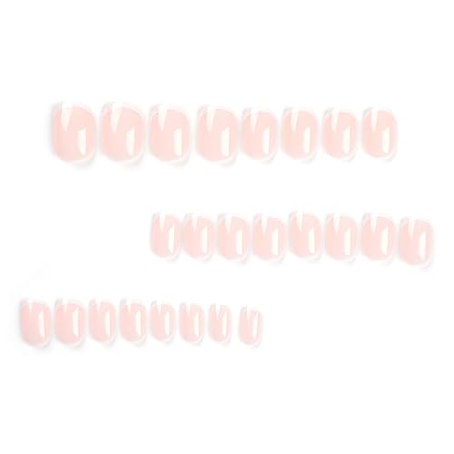 Miniatura 5 de Uñas postizas cuadradas cortas a presión Petite MABKJLF con punta francesa color rosa claro, cobertura completa, uñas postizas blancas con pegamento