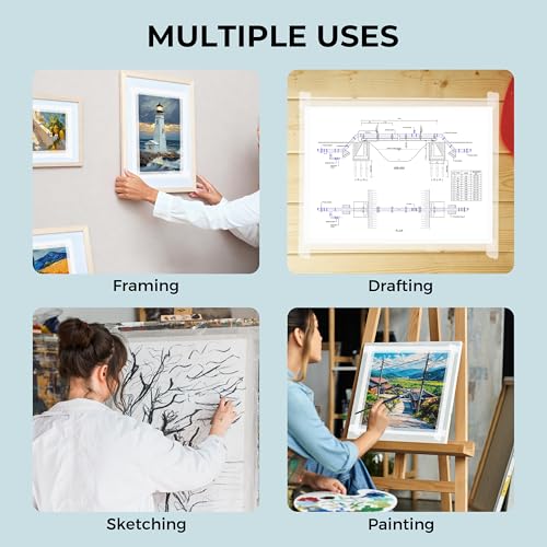 JusArt Künstlerklebeband für Aquarellpapier, 2,5 cm breit, 61 m lang, weißes Klebeband zum Abkleben, Einrahmen und Malen, säurefrei, schwach klebend