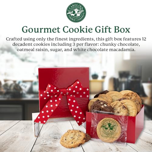 Fresh Baked Gourmet Cookie Gift Box by Carolina Cookie Company, Cookie Gifts, Handmade to Order, No Preservatives, Never Frozen, Shipped & Delivered, Assorted Cookies for Christmas, Birthdays, Gift-Giving, Corporate Gift, Fresh Cookie Delivery: 12 Count - Image 4