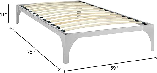 Miniatura 3 de Plataforma de metal para cama Modway Ollie. Tamaños twin, full, queen y king, Metal, Plateado